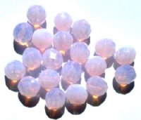 20 10mm Faceted Pink Opal Firepolish Beads